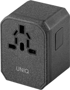 Adapter udhëtimi universal UNIQ Voyage LITHOS Collective 33W, 2xUSB PD 18W QC 3.0, Gri