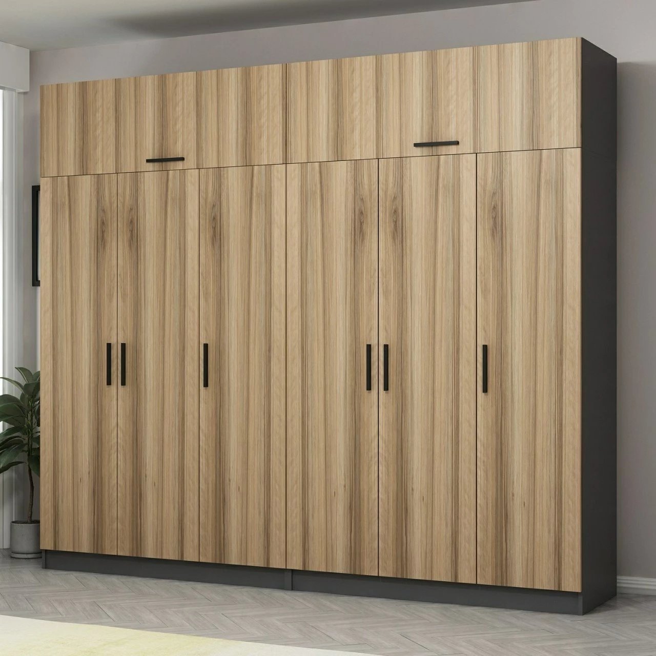 Dollap Skye Decor, ngjyrë dore, 270x235x52cm, 10 pjesë