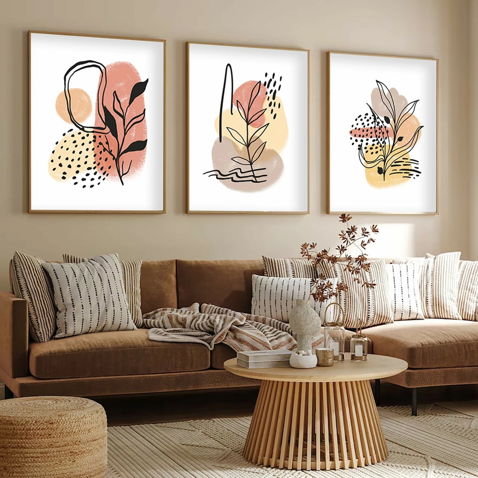 Set pikturash dekorative me kornizë, MDF, shumëngjyrëshe, Wallity Huhu226, 50x35cm (3 copë)