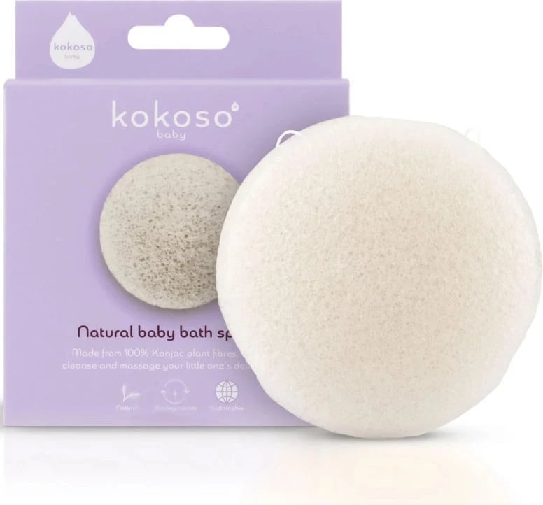 Sfungjer natyral Kokoso Natural Konjac Baby Bath Sponge