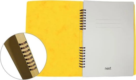 Bllok shënimesh spiral NEXT Prespan 17x25cm, 3 lëndë, 105 faqe, shumëngjyrësh