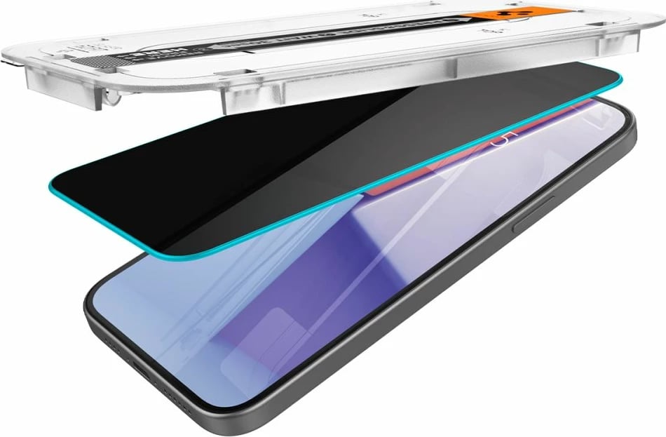 Xham mbrojtës Spigen Glas.tR EZ Fit Privacy për iPhone 15/16, 1 copë