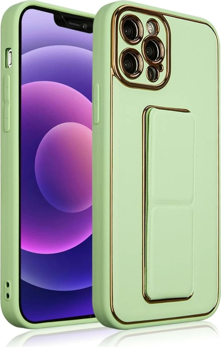Mbështjellës Hurtel Kickstand Case për Samsung Galaxy A12 5G, silikon, e gjelbër