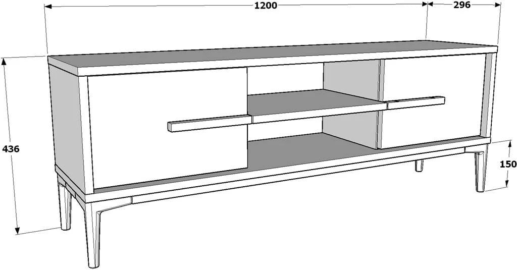 Komodë TV Hanah Home, Eslem, e bardhë dhe arre