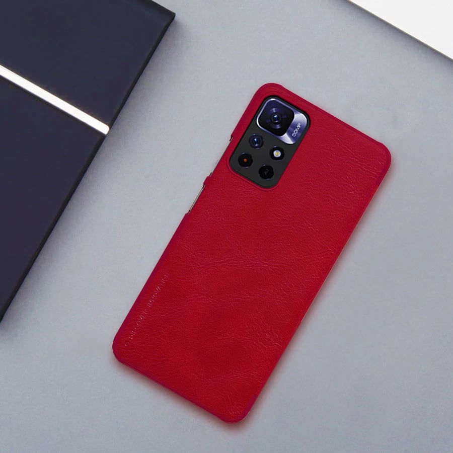 Mbështjellës Nillkin Qin Case për Xiaomi Redmi Note 11T 5G / Note 11S 5G / Note 11 5G (China) / Poco M4 Pro 5G, kafe