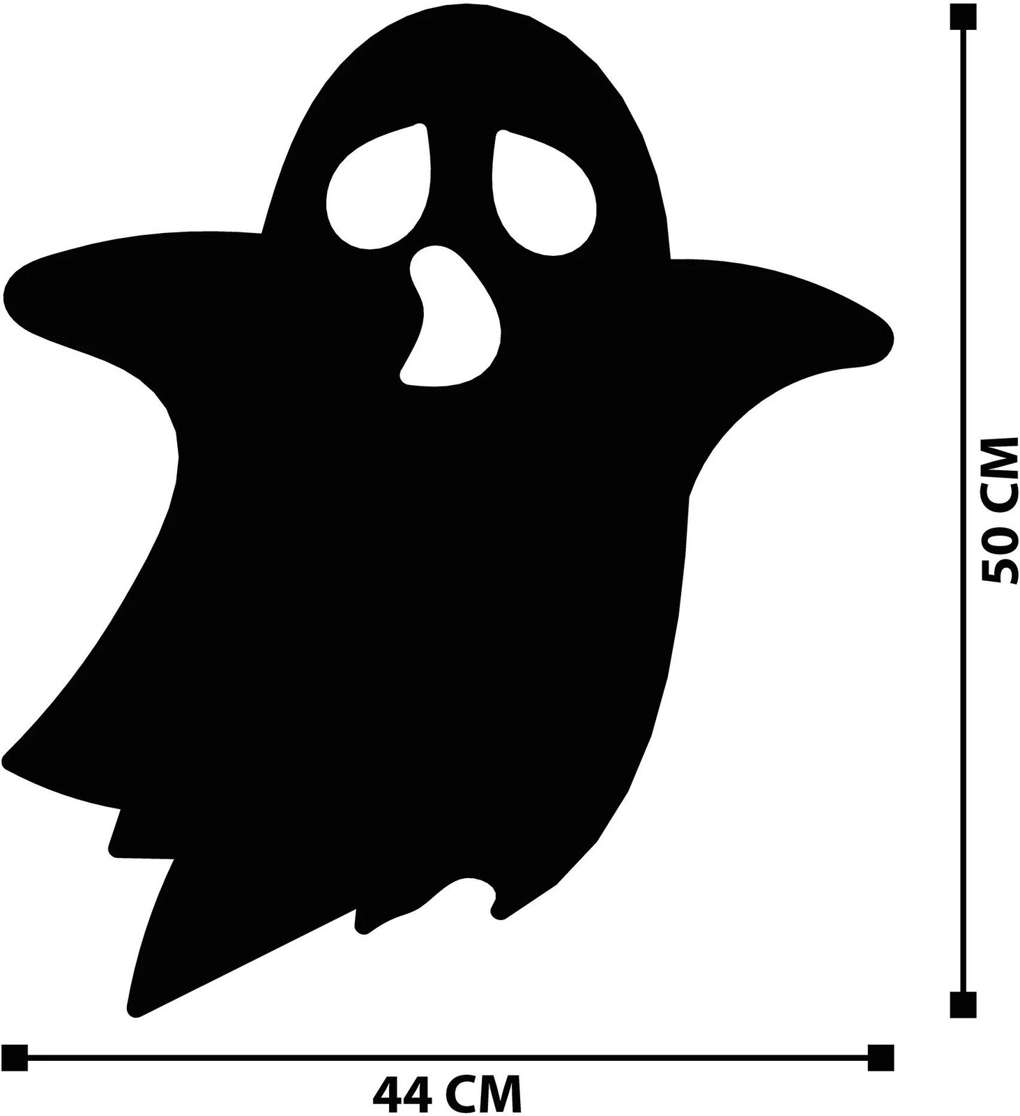 Aksesor metalik dekorativ për mur, Wallity, Halloween 7, ngjyrë e zezë, 44x50cm