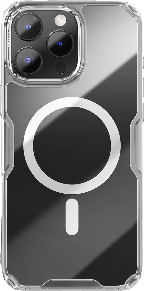 Mbështjellës Nillkin Nature Pro Magnetic për iPhone 16 Pro, MagSafe, Transparent & Bardhë
