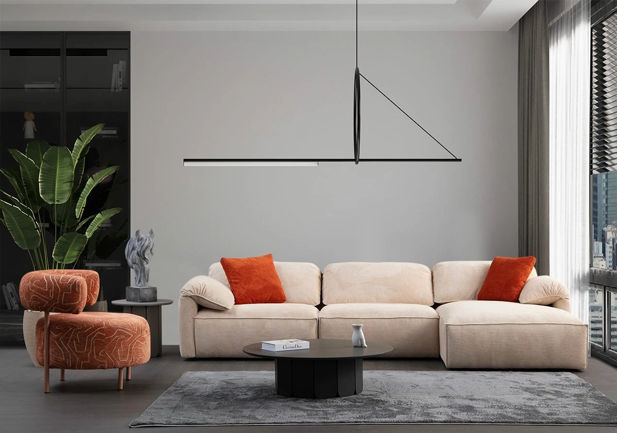 Këndare Flamingo, krem, Atelier del Sofa, 335x170x105x80cm