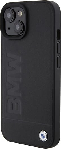 Mbështjellës BMW BMHMP15SSLLBK për iPhone 15 6.1", MagSafe, lëkurë, zi