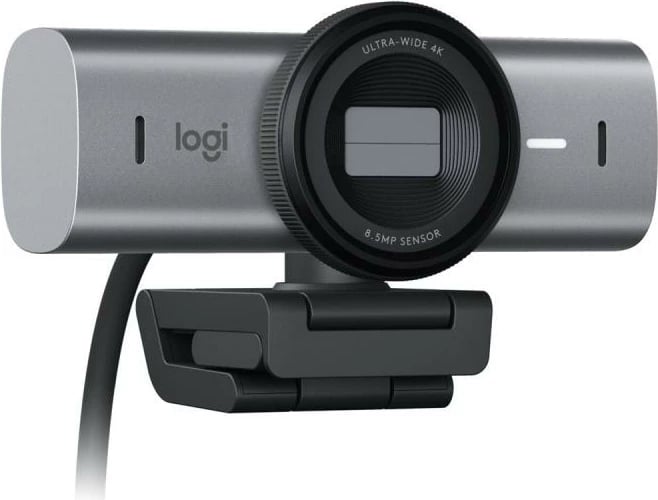 Webcam, Logitech MX Brio 960-001554, 4K ultra-wide 8MP, për livestream, gri e çelët