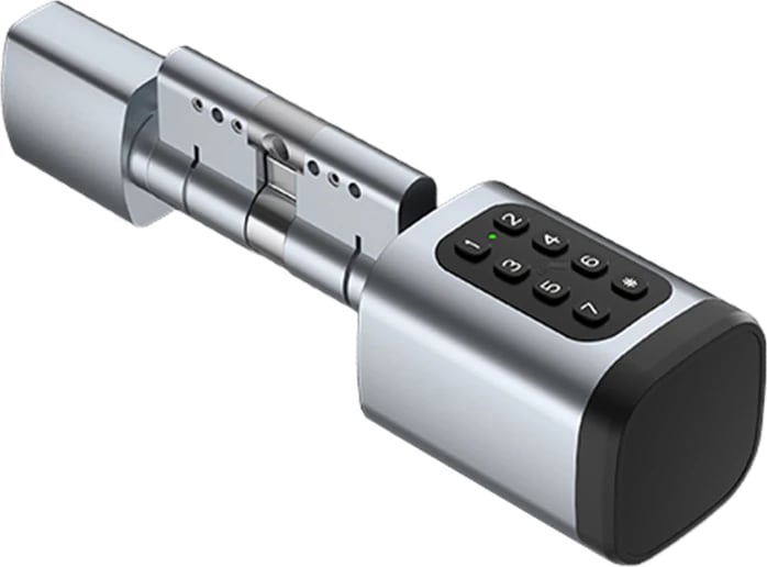 cilindër bravë smart Avatto SDL-V1-S70 70 mm Bluetooth EURO, Tuya Smart Life, gjurmë gishti/PIN/kartë/çelës/aplikacion argjendtë