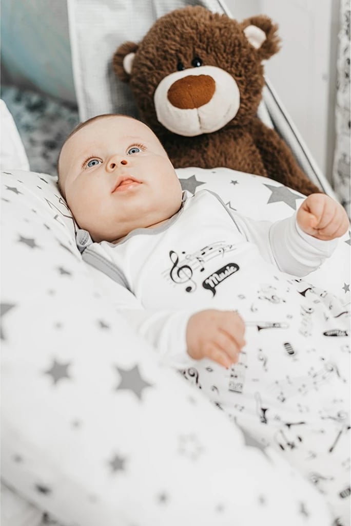 kombinezon bebe, New Baby, Music, madhësia 80 (9-12m), e bardhë