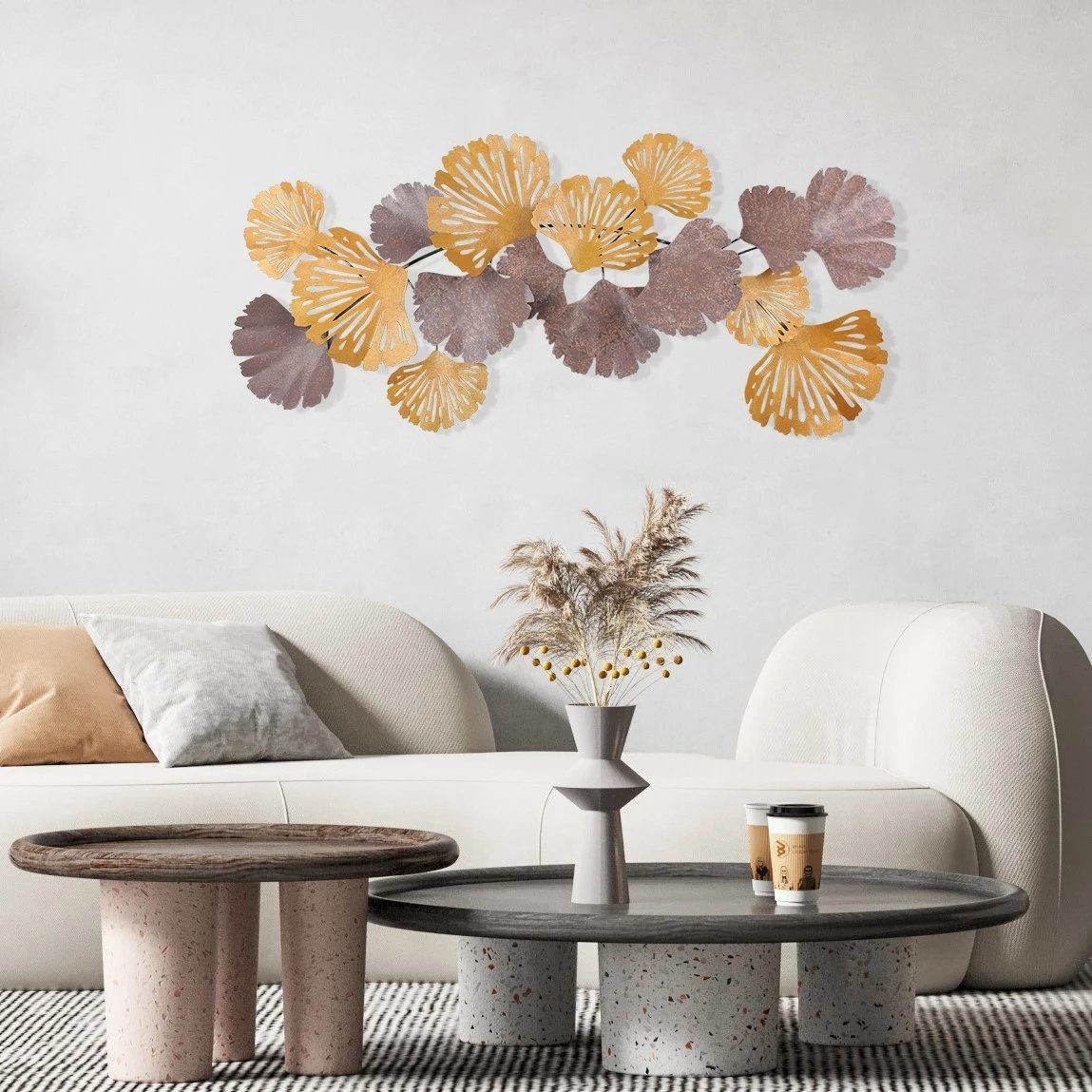 Aksesor dekorativ metalik për mur Wallity, Gergo, shumëngjyrësh, 130x6x60cm