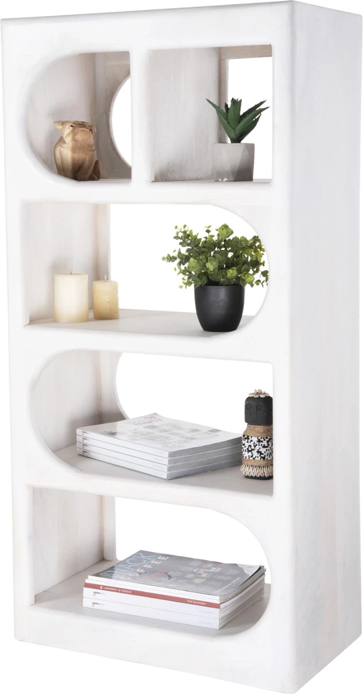 Tallboy HANDYR dru mango i bardhë 60x35x120H cm