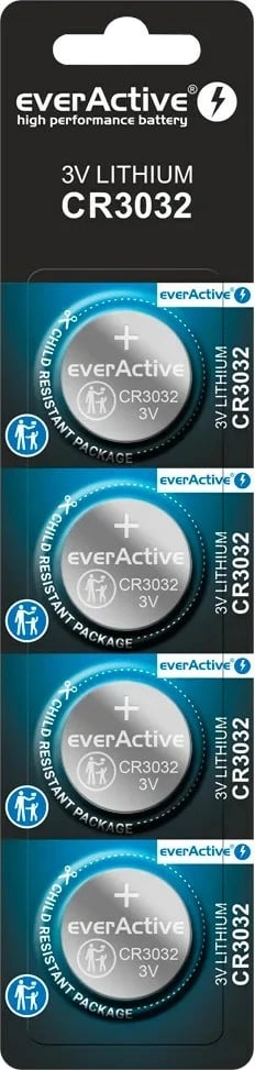 Bateri litiumi everActive CR3032, 3V, set 4 copë