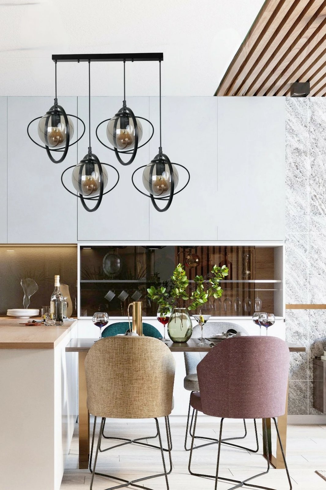 Llambadar Opviq, 8774-7, ngjyrë e zezë dhe fume