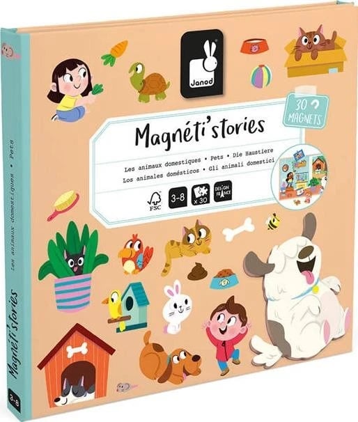 Lojë edukative magnetike Janod Magneti'stories, Pets