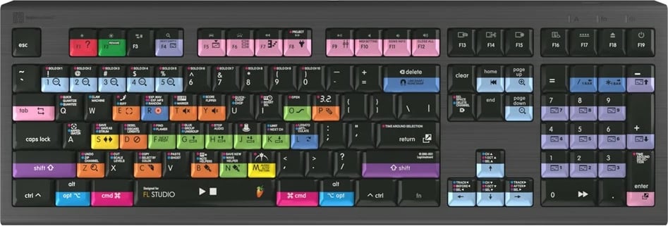 Tastierë LogicKeyboard FL Studio 20 Astra 2 UK Mac, shumëngjyrëshe