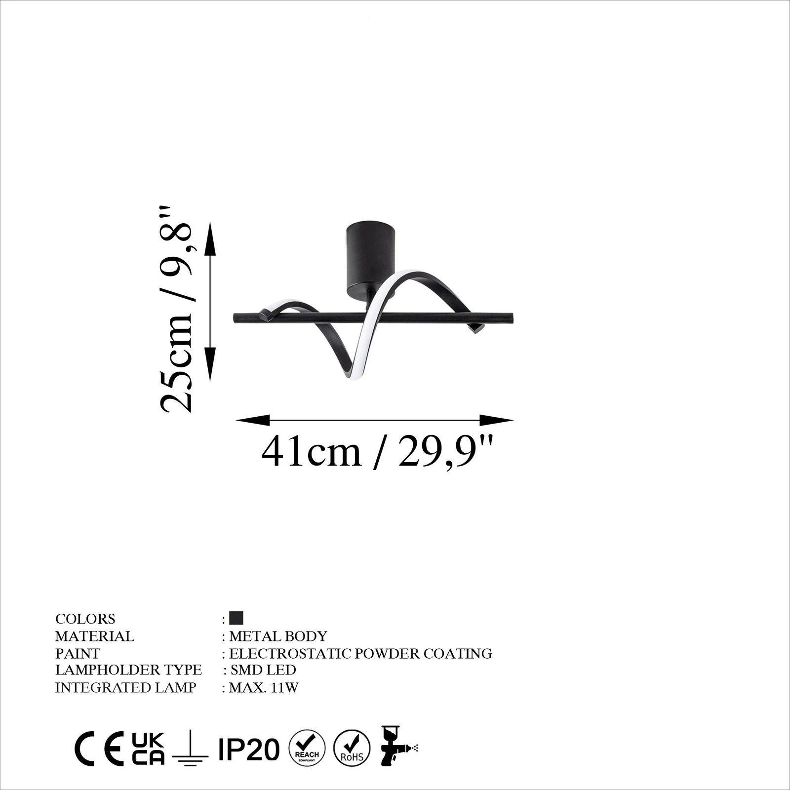 Llambë tavani Opviq, Lıkma - 13514, ngjyrë e zezë Llambë tavani Opviq, Lıkma - 13514, ngjyrë e zezë