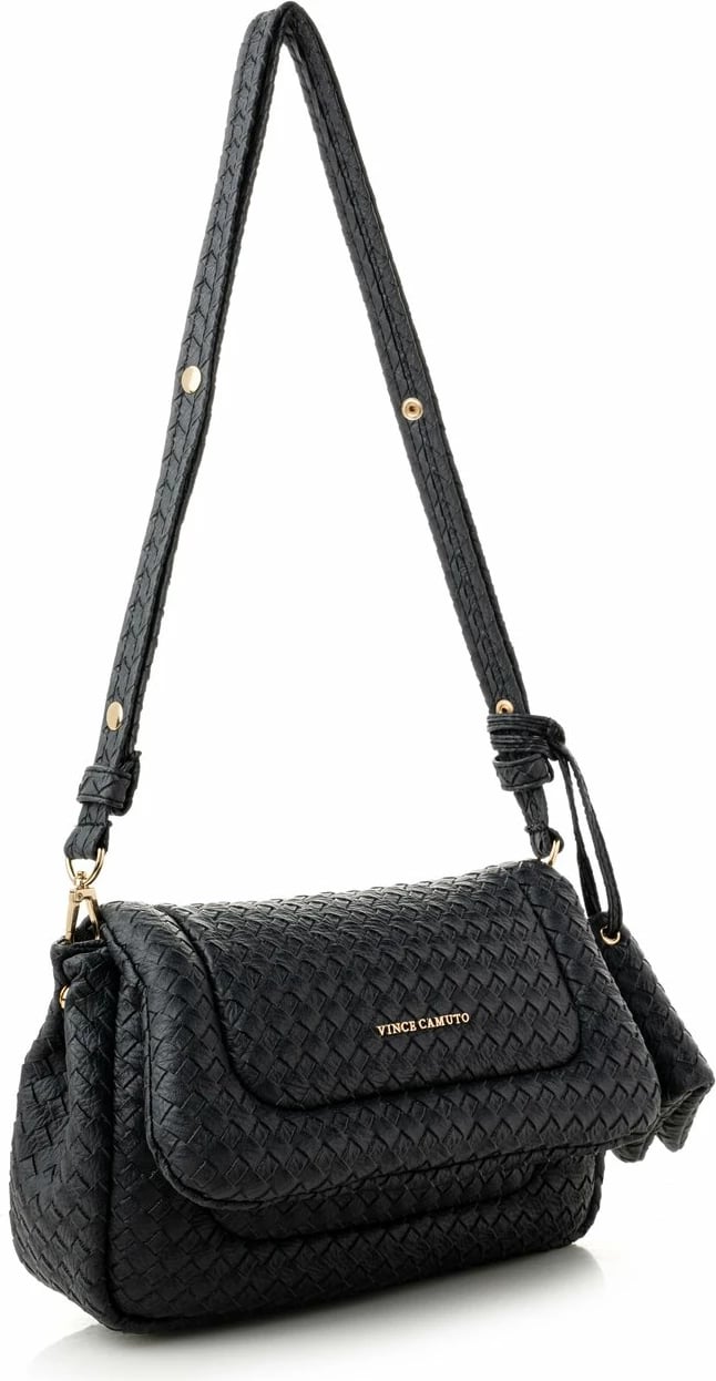 Çantë krahu Vince Camuto Genoa, lëkurë polivinili, teksturë e zezë