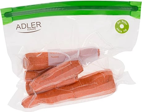 Set vakumimi ushqimi, Adler AD 4515, ekstraktor ajri, 8 L/min, -0.5 bar, AC ose 6xAA, e bardhë, me qese të ripërdorshme dhe mbyllës shishe