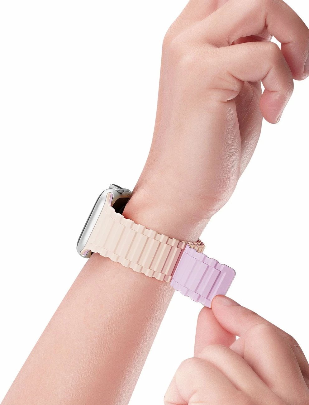 Rrip silikon Dux Ducis Armor për Apple Watch Ultra, SE, 9, 8, 7, 6, 5, 4, 3, 2, 1 (49, 45, 44, 42 mm), rozë-lejla