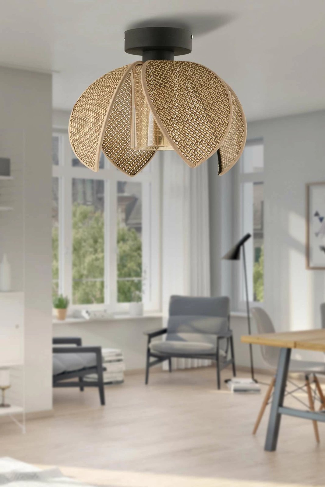 Llambë tavani Opviq, ngjyrë bezhë dhe e zezë, 64886