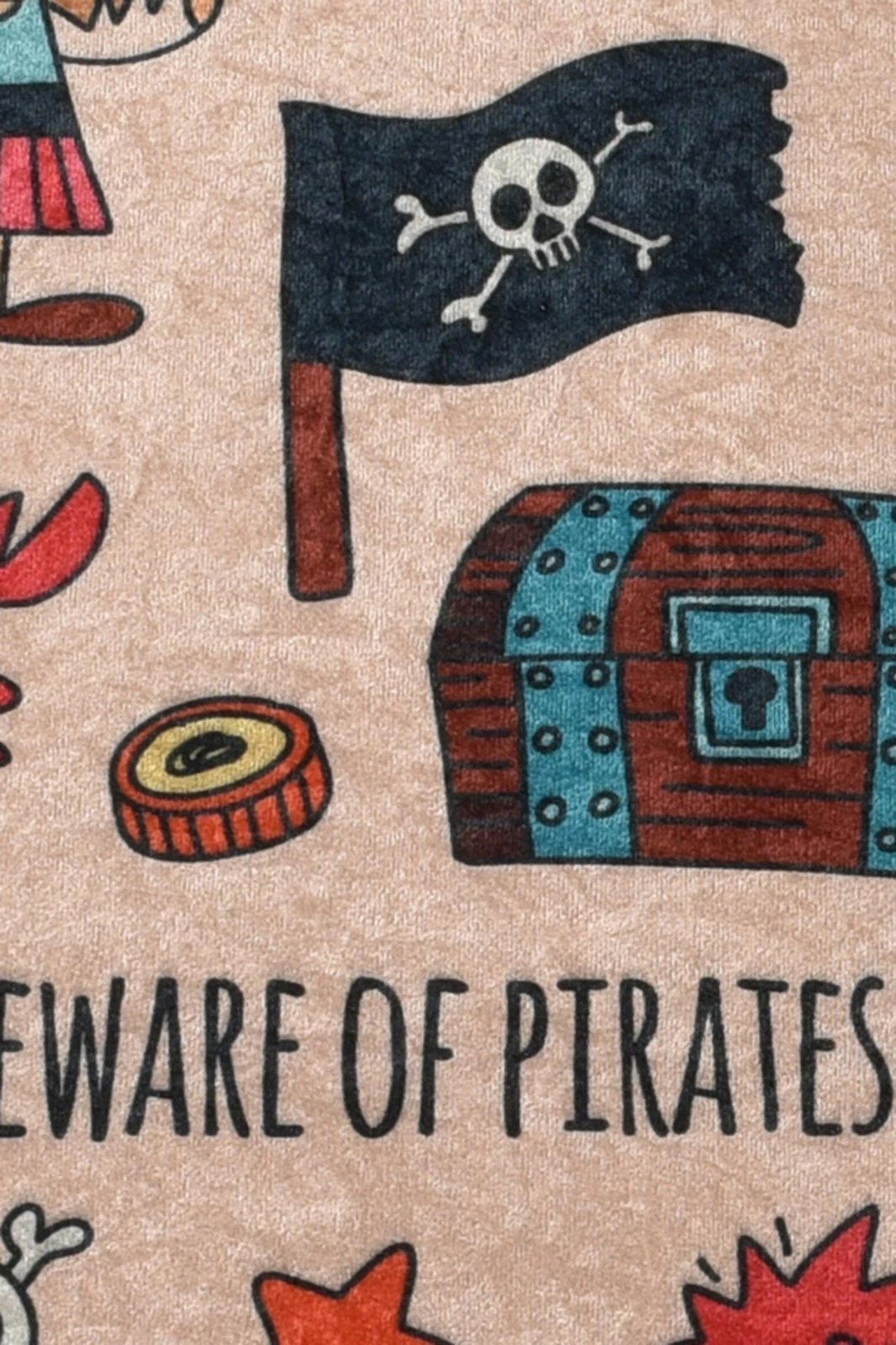Qilim rrumbullak, dizajn piratësh, shumëngjyrësh, 140 cm