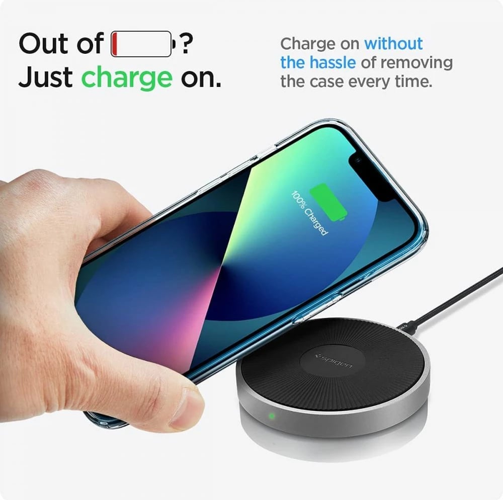 Mbështjellës Spigen Liquid Crystal për iPhone 13, Transparent