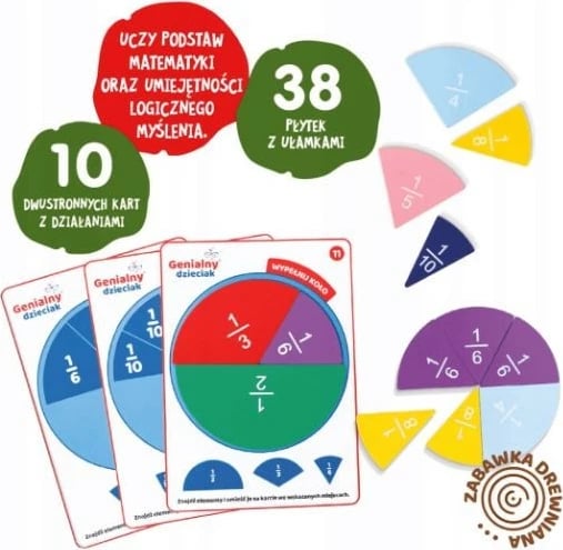 Set edukativ ASKATO Ideaful Gnome, 10 kartela pune, 38 pjesë druri, shumëngjyrëshe