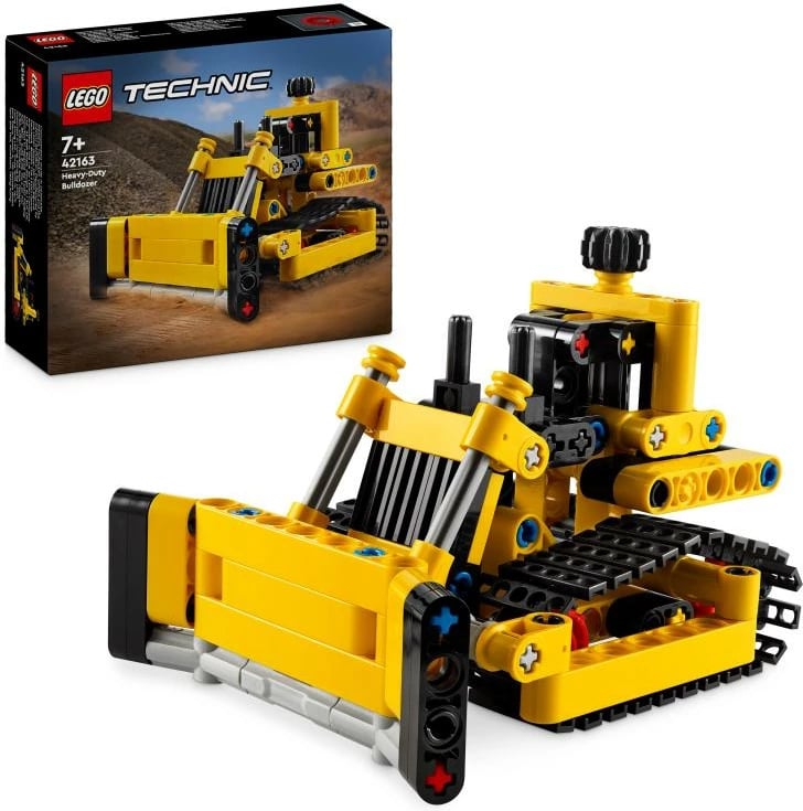 Set ndërtimi, LEGO Technic 42163 Heavy-Duty Bulldozer, për moshat 7+, e verdhë