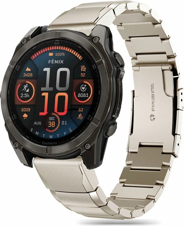 Rrip çeliku Tech-Protect SteelBand për Garmin Fenix 5X / 5X Plus / 6X / 6X Pro / 7X / 8 (51 mm), Titanium