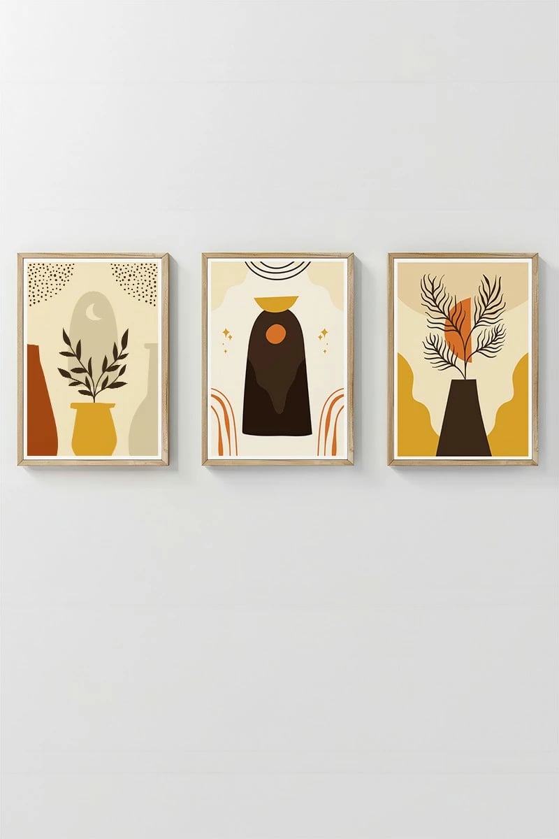 Pikturë dekorative me kornizë (3 copë), Wallity, 3Dartsohoset108