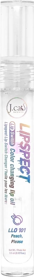 Vaj për buzë me ngjyrë që ndryshon J.Cat Beauty Lip Switch Color Changing Lip Oil 101 Peach Please për femra 3.5ml