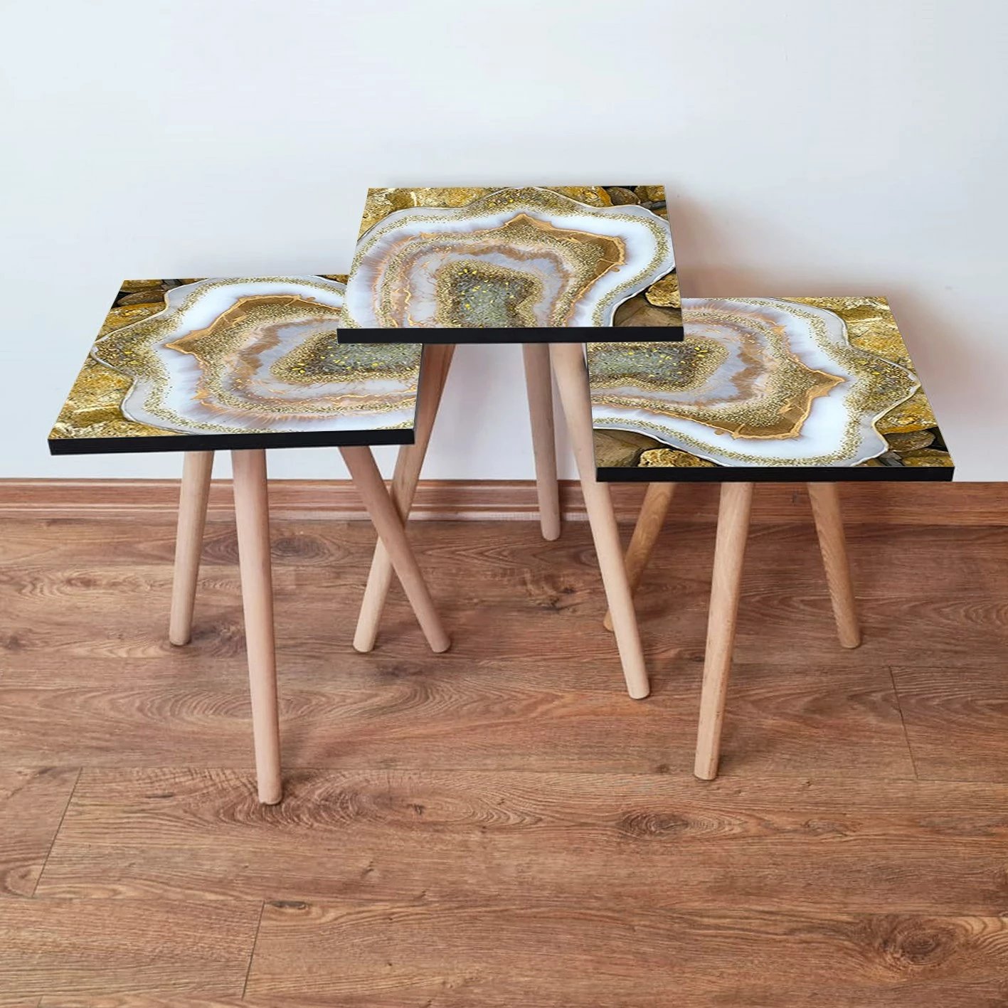 Set tavolinash të vendosshme (3 copë), Skye Decor, 3Shp78, bezhë