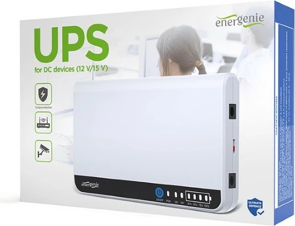 UPS DC-DC Gembird EG-UPS-DC18, 18W, 3x2200 mAh, Bardhë UPS DC-DC Gembird EG-UPS-DC18, 18W, 3x2200 mAh, Bardhë