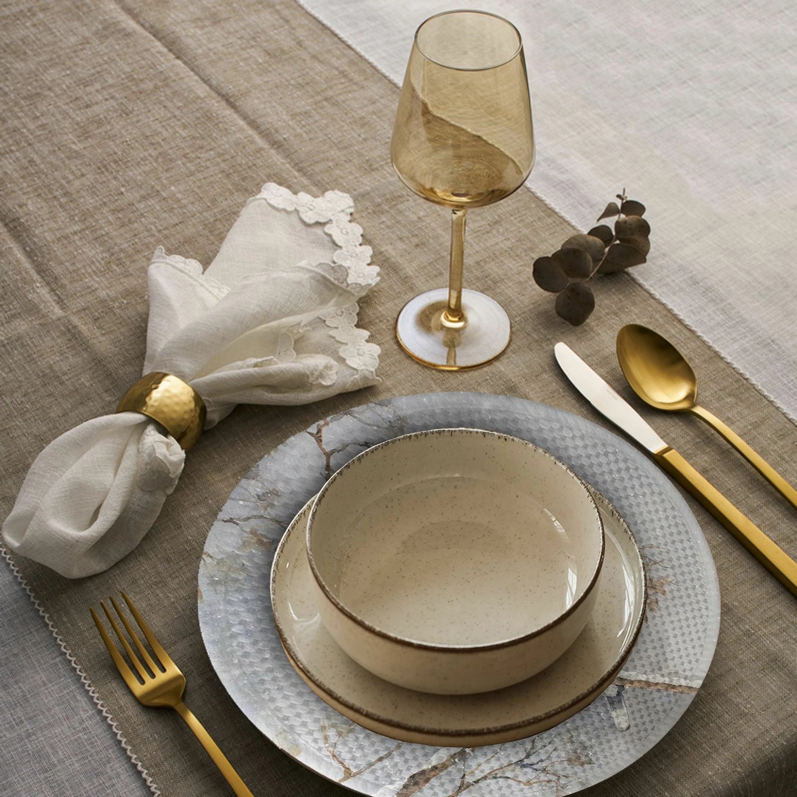 Set nënshtrues tavoline Hermia Concept, shumëngjyrësh, 4 copë, 37cm