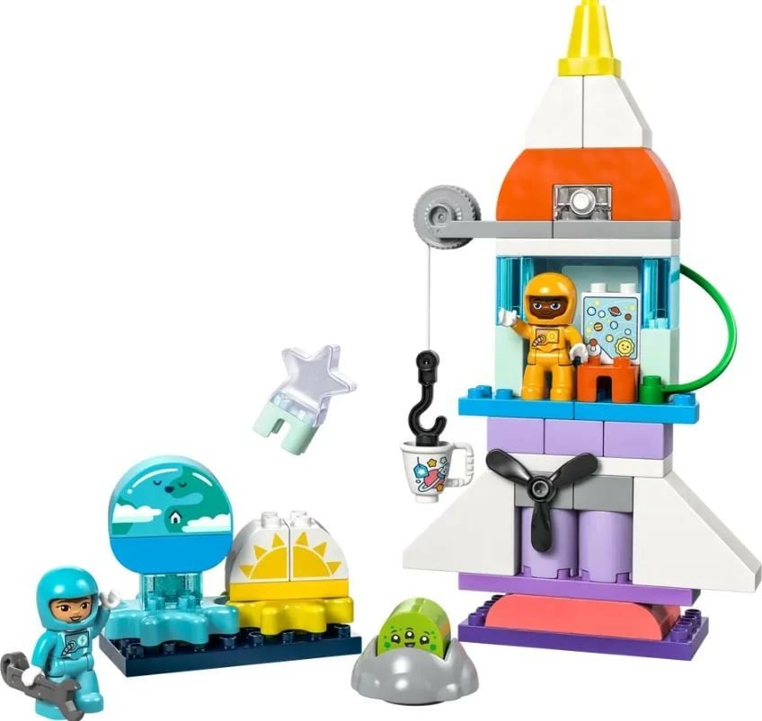 Set ndërtimi LEGO DUPLO 10422 Adventure in a Space Shuttle 3in1, plastikë, 58 pjesë