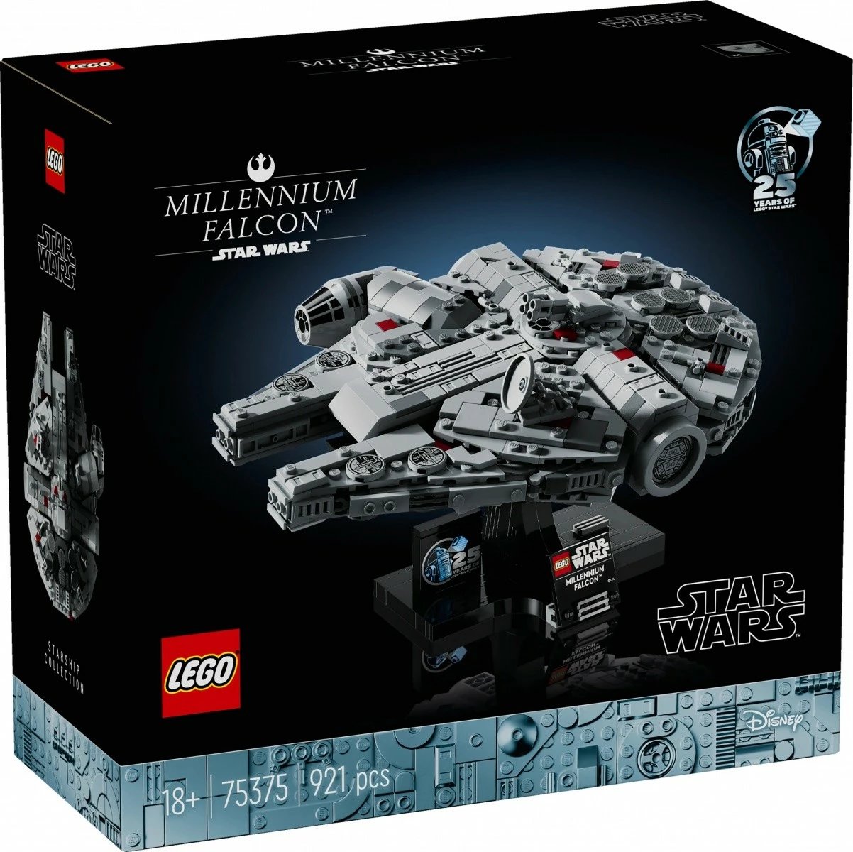 Set LEGO Star Wars Millennium Falcon 75375, 921 pjesë, për të rritur, Gri