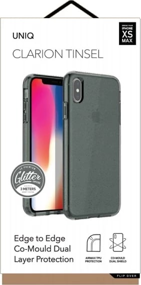 Mbështjellës UNIQ Clarion Tinsel për iPhone XS Max, i zi