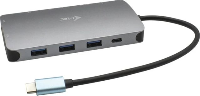 Doking stacion I-Tec Metal USB-C Travel Nano Dock, HDMI/VGA, LAN, Power Delivery 100W, argjend