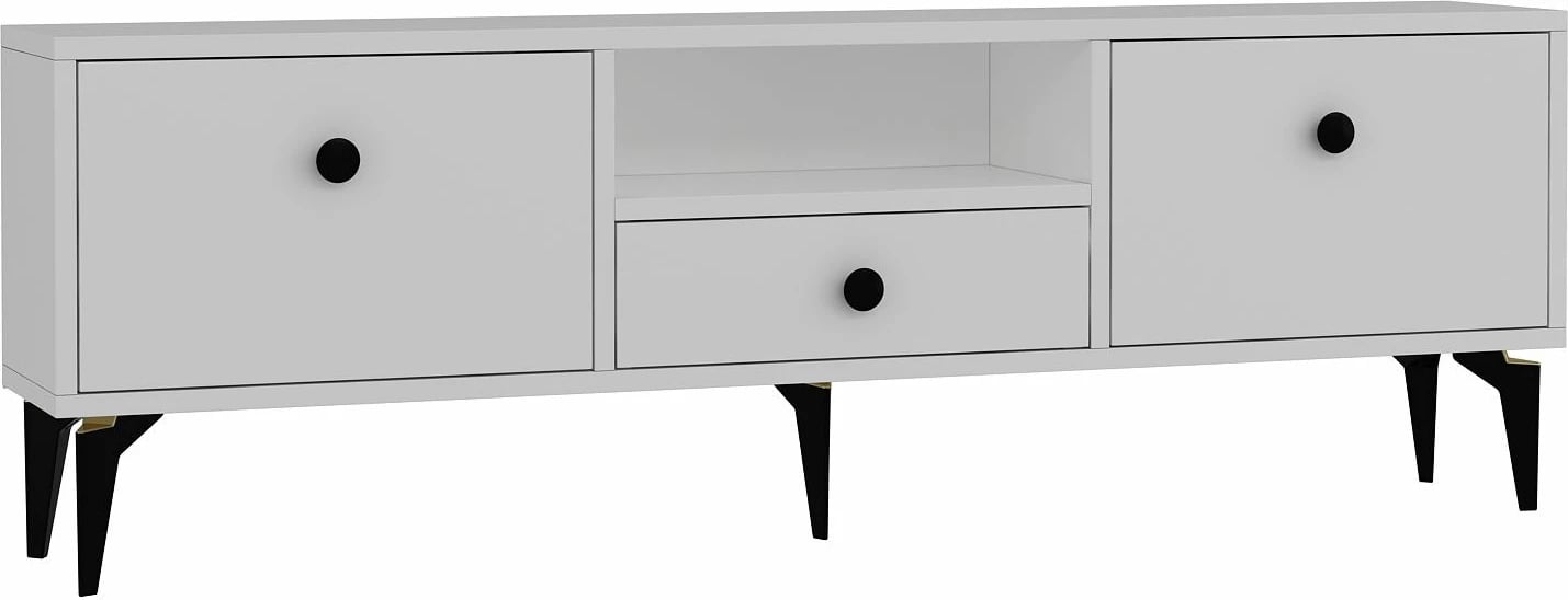 Komodë për TV Skye Decor, 1300-DROP-1, e bardhë, e zezë