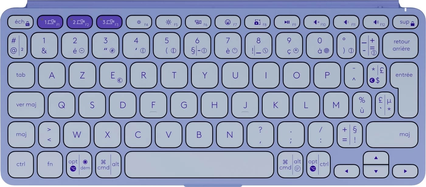 Tastierë Logitech Keys-To-Go 2, Mini, Wireless, Bluetooth, AZERTY, ngjyrë lilac