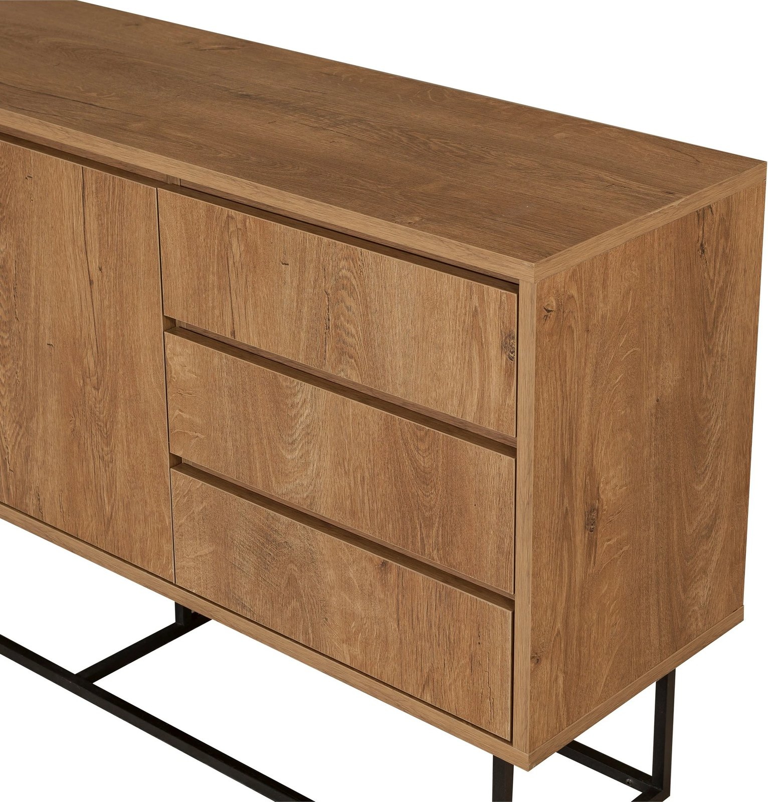 Set mobiljesh për dhomë dite, ngjyrë arre dhe e zezë, Skye Decor, Laxus Takım 1