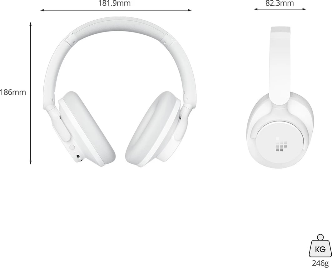 Kufje Tronsmart Sounfii Q20 ANC, Bluetooth 5.3, On-Ear, të bardha