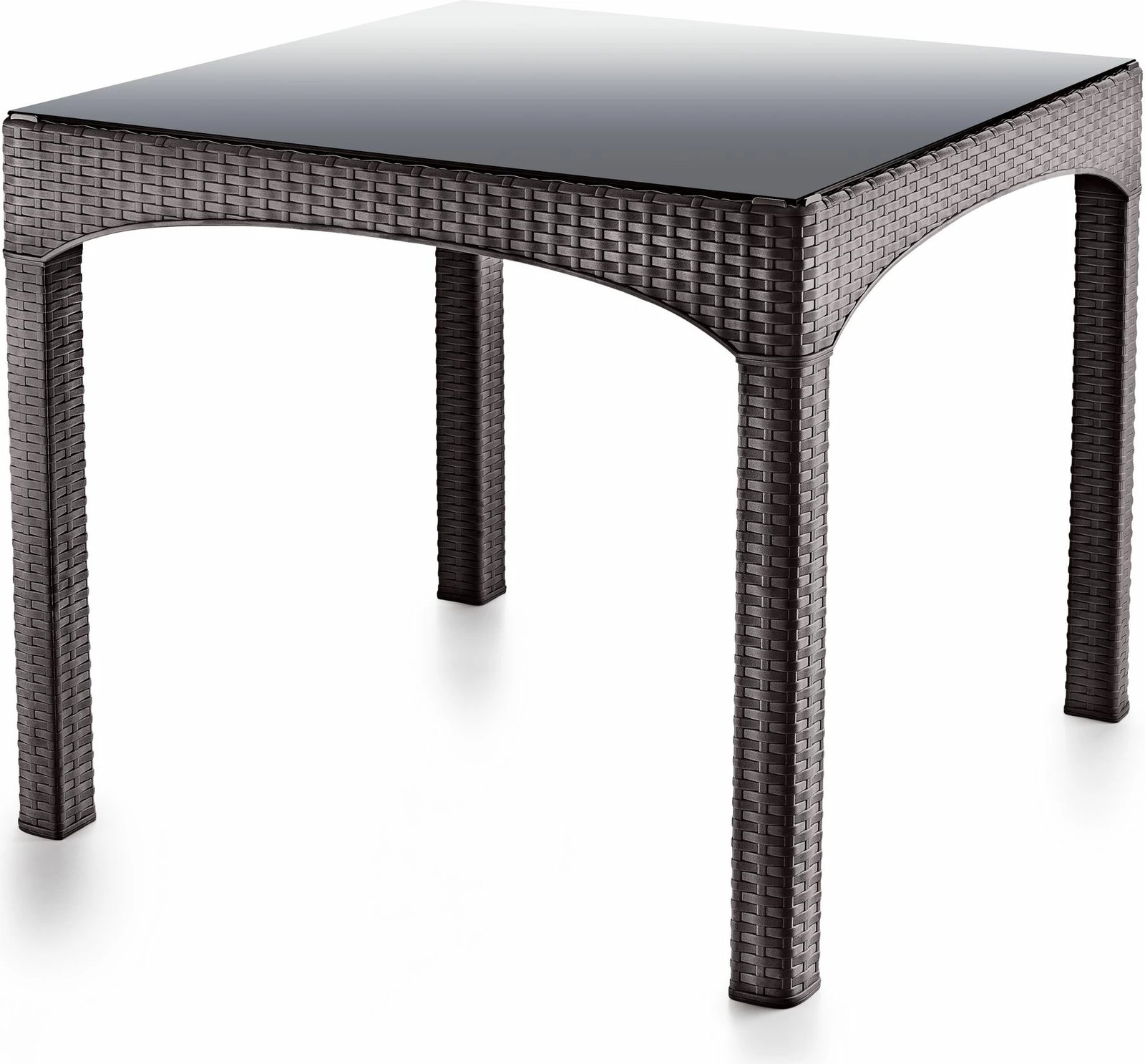 Tavolinë kopshti katrore, ratan, ngjyrë kafe e errët, Skye Decor