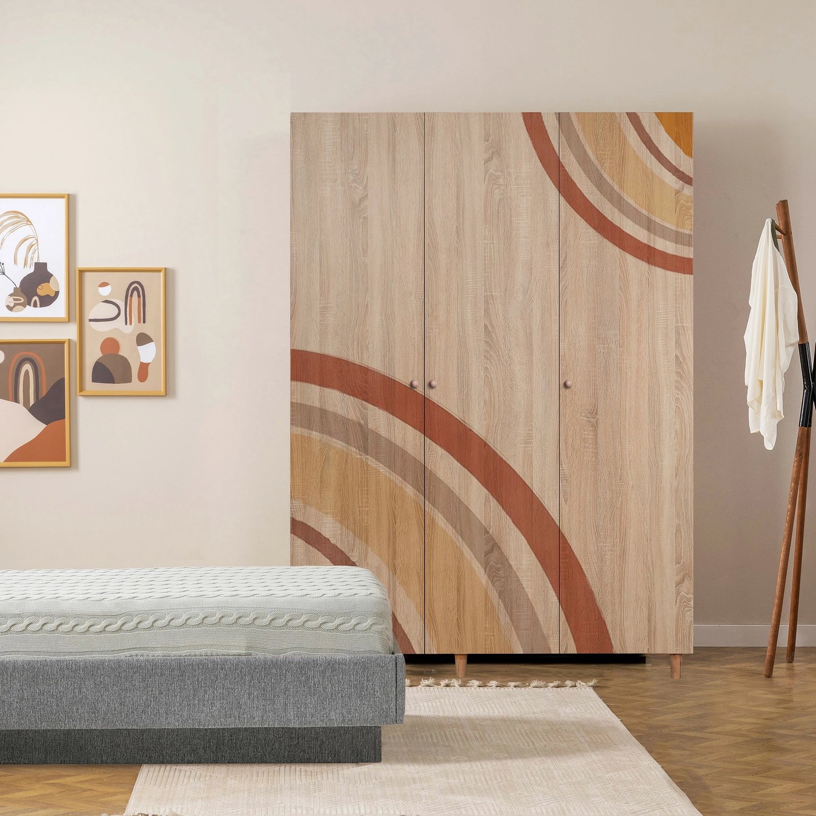 Dollap Lena 3, ngjyrë sonomo, Skye Decor, 135x192x52cm