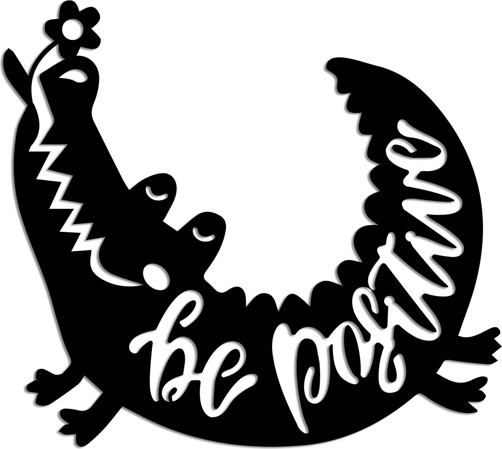 Aksesor dekorativ metalik për mur, Wallity, Be Positive