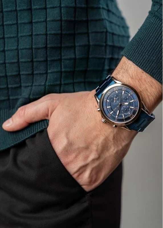 Orë dore për meshkuj Paul Lorens, bakri/navy blue