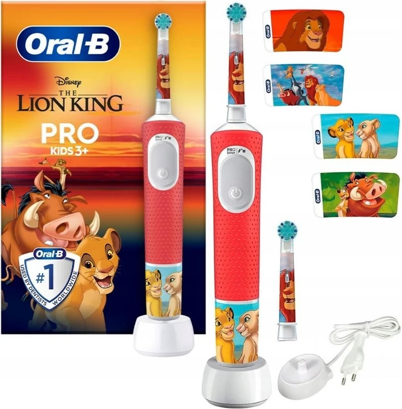 Furçë dhëmbësh elektrike Braun Oral-B VITALITY PRO D103 The Lion King, për fëmijë, e kuqe
